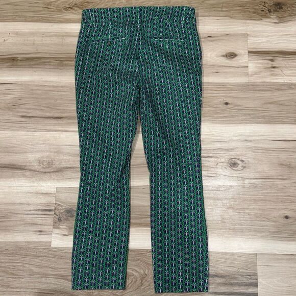 Anthropologie Essentials Butterfly Green Blue Trousers Pants Women’s 8 - Picture 6 of 8